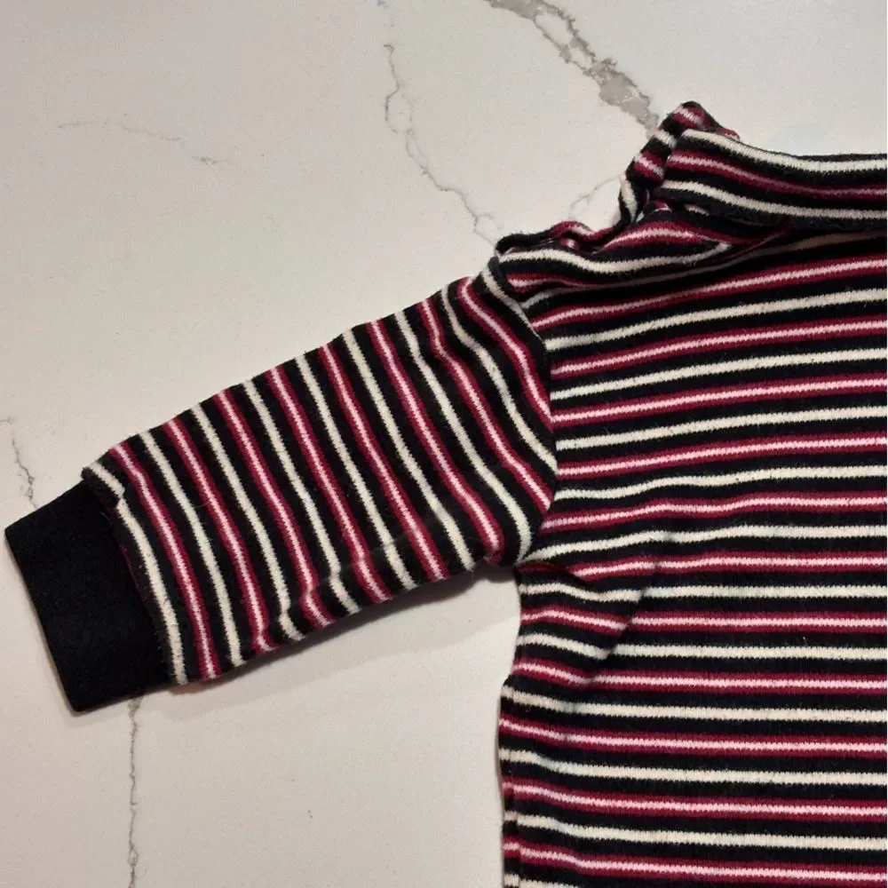The Children’s Place | Unisex Boys Girls Red Black Striped Turtleneck Size 6-9M